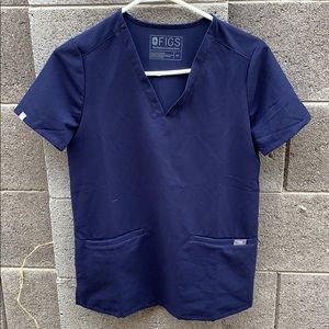 Figs Navy XS Casma three pocket scrub top